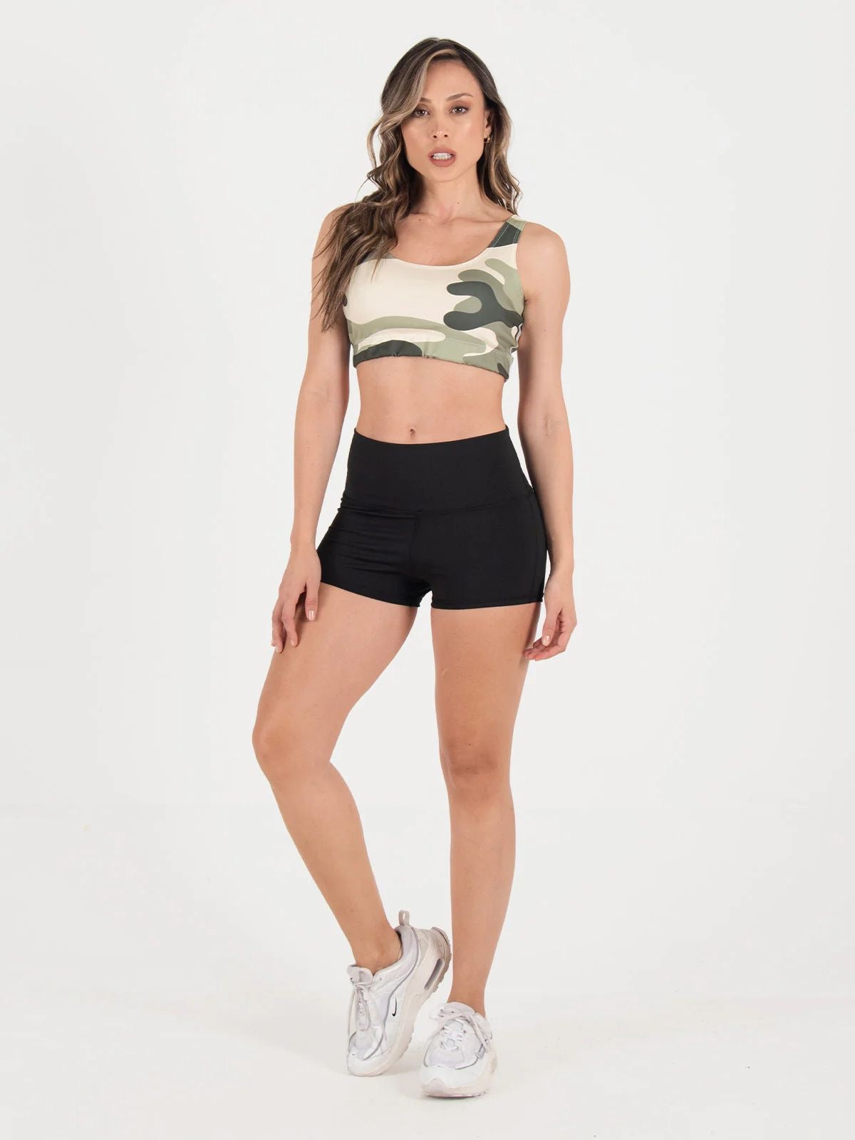 Colorblock Sport Short Set – Military Green