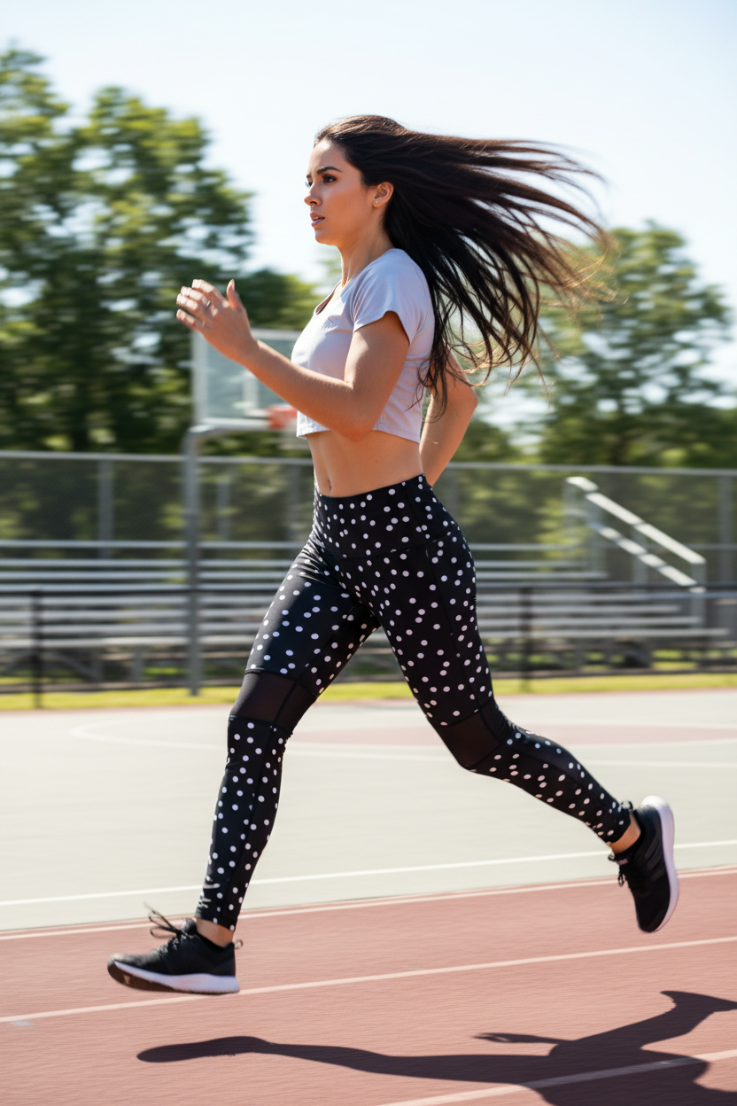 SculptFit Polka Dot Active Set - Action Shot