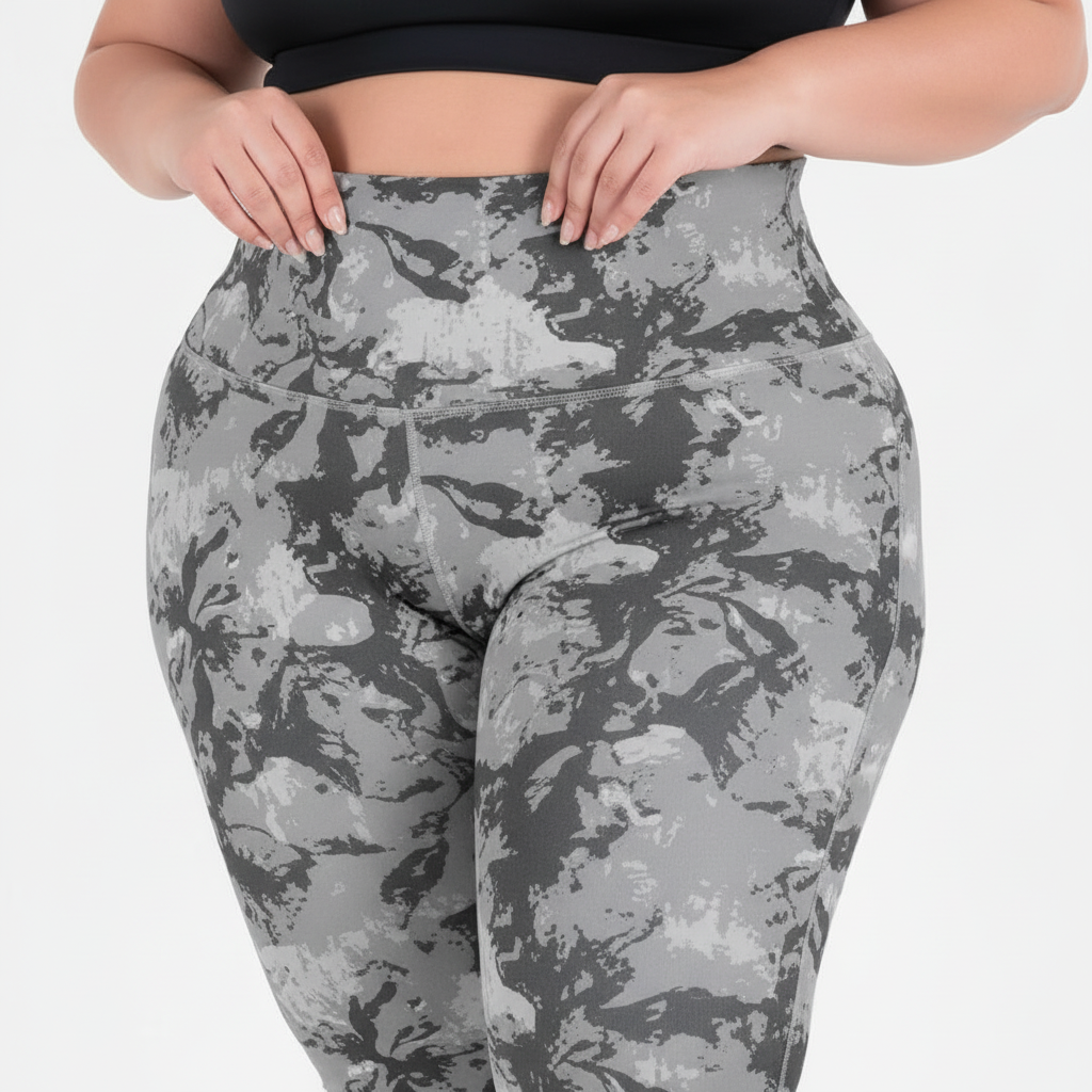 Plus Size Fitness - close-up detalle camuflaje