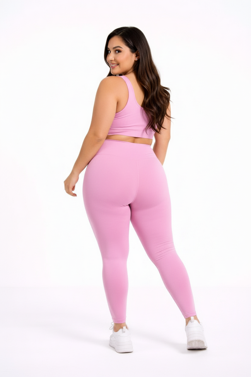 Pink Plus Size Sport Set - Back